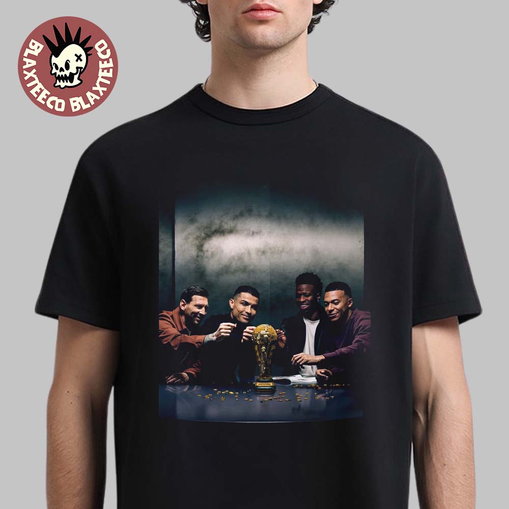 Lego World Cup 2026 Commercial Photo Starring Messi Cristiano Ronaldo Vinicius And Mbappe T-Shirt - T-Shirt, Sweatshirt, Hoodie