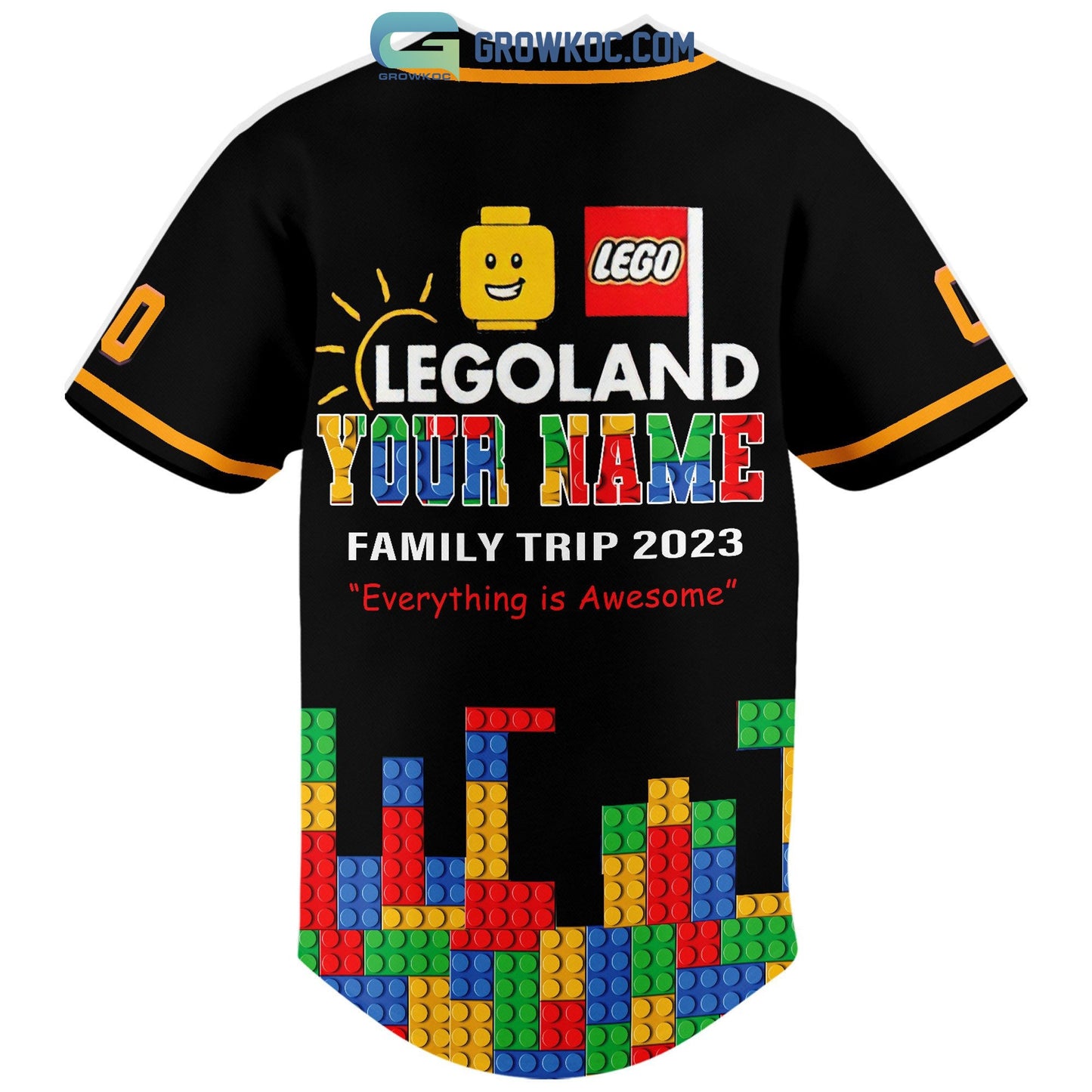 Legoland Family Trip 2023 Everything Is Awesome Personalized Baseball Jersey baseball jersey product view 3