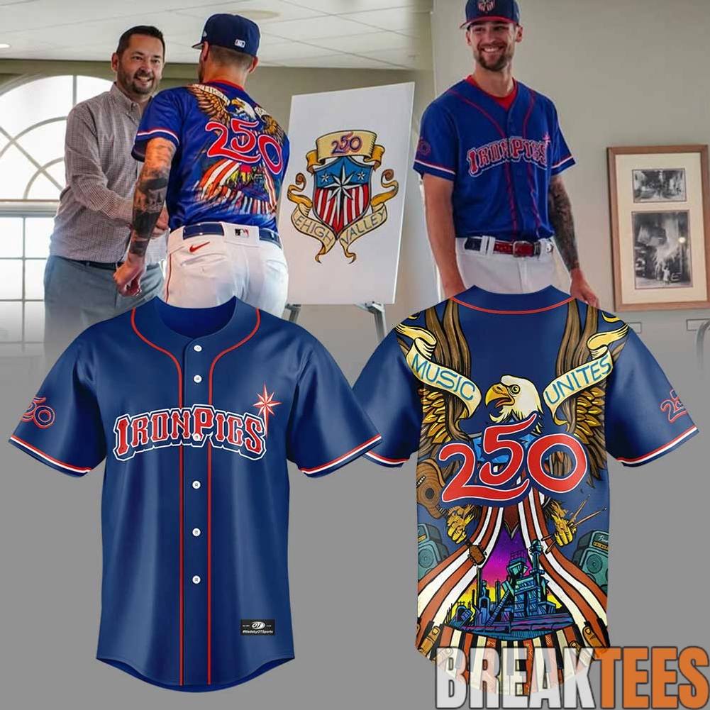 Lehigh Valley IronPigs Celebrate 250th of America Baseball Jersey Unisex T-shirt, Sweatshirt, Hoodie, Long Sleeve Tee - T-Shirt, Sweatshirt, Hoodie