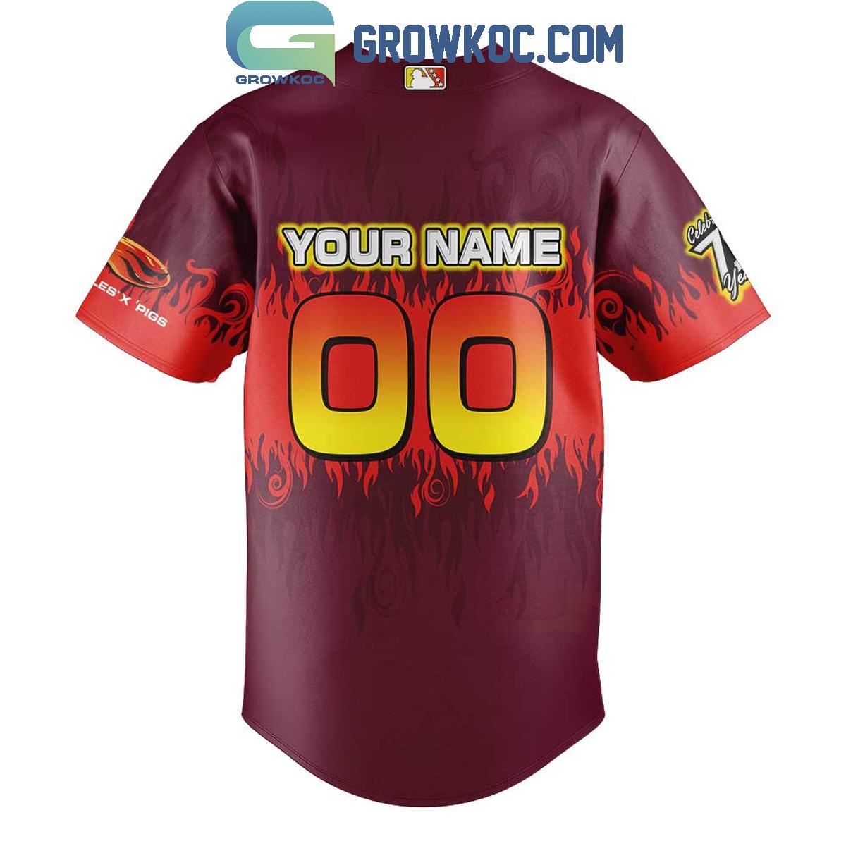 Lehigh Valley IronPigs Hot Tamales Personalized Baseball Jersey baseball jersey product view 3