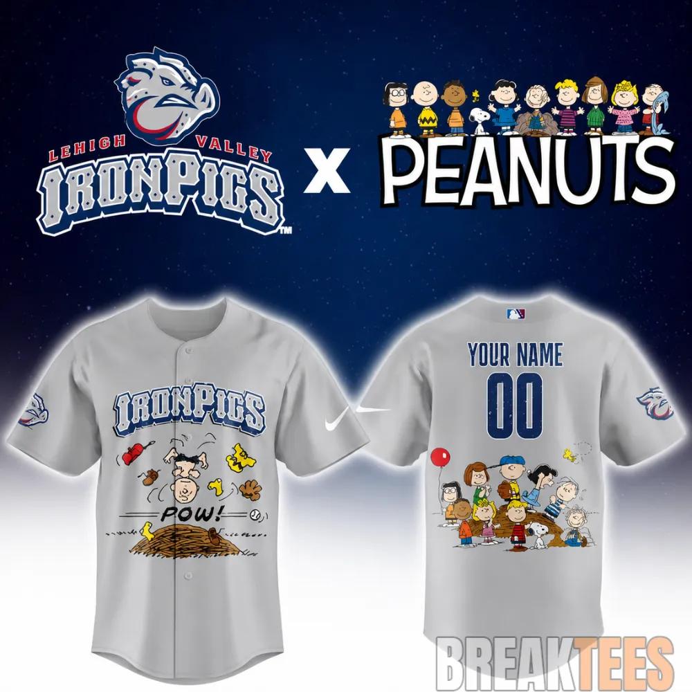 Lehigh Valley Ironpigs Peanuts Night MiLB 2026 Personalized Baseball Jersey Unisex T-shirt, Sweatshirt, Hoodie, Long Sleeve Tee - T-Shirt, Sweatshirt, Hoodie