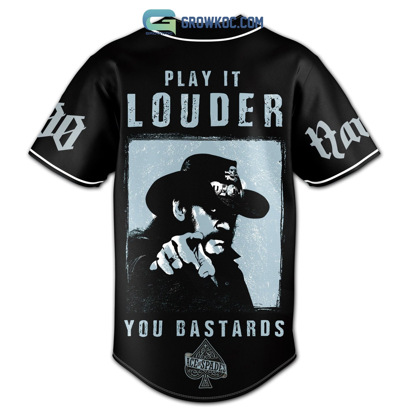 Lemmy Stone Deaf Forever Play It Louder You Bastards Personalized Baseball Jersey baseball jersey product view 3