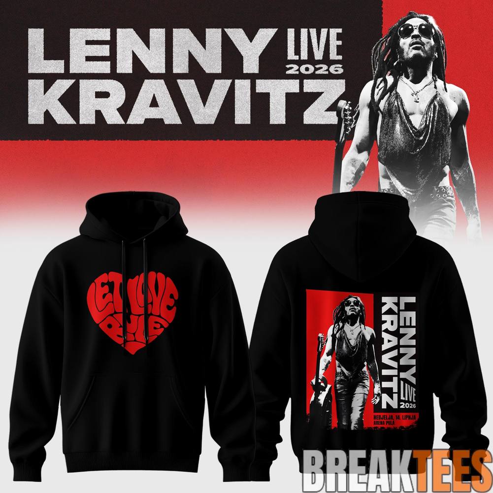 Lenny Kravitz Live 2026 Tour Hoodie Unisex T-shirt, Sweatshirt, Hoodie, Long Sleeve Tee - T-Shirt, Sweatshirt, Hoodie