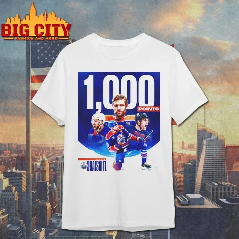 Leon Draisaitl The Legend Of Drai 1,000 Points Shirt Unisex T-shirt, Sweatshirt, Hoodie, Long Sleeve Tee - T-Shirt, Sweatshirt, Hoodie