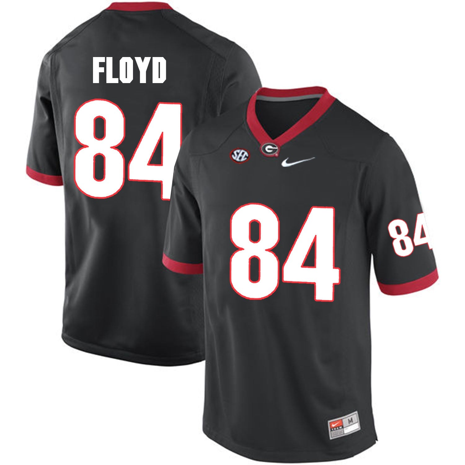 Leonard Floyd 84 Black Style 1 College Football Jersey football jersey product view 1