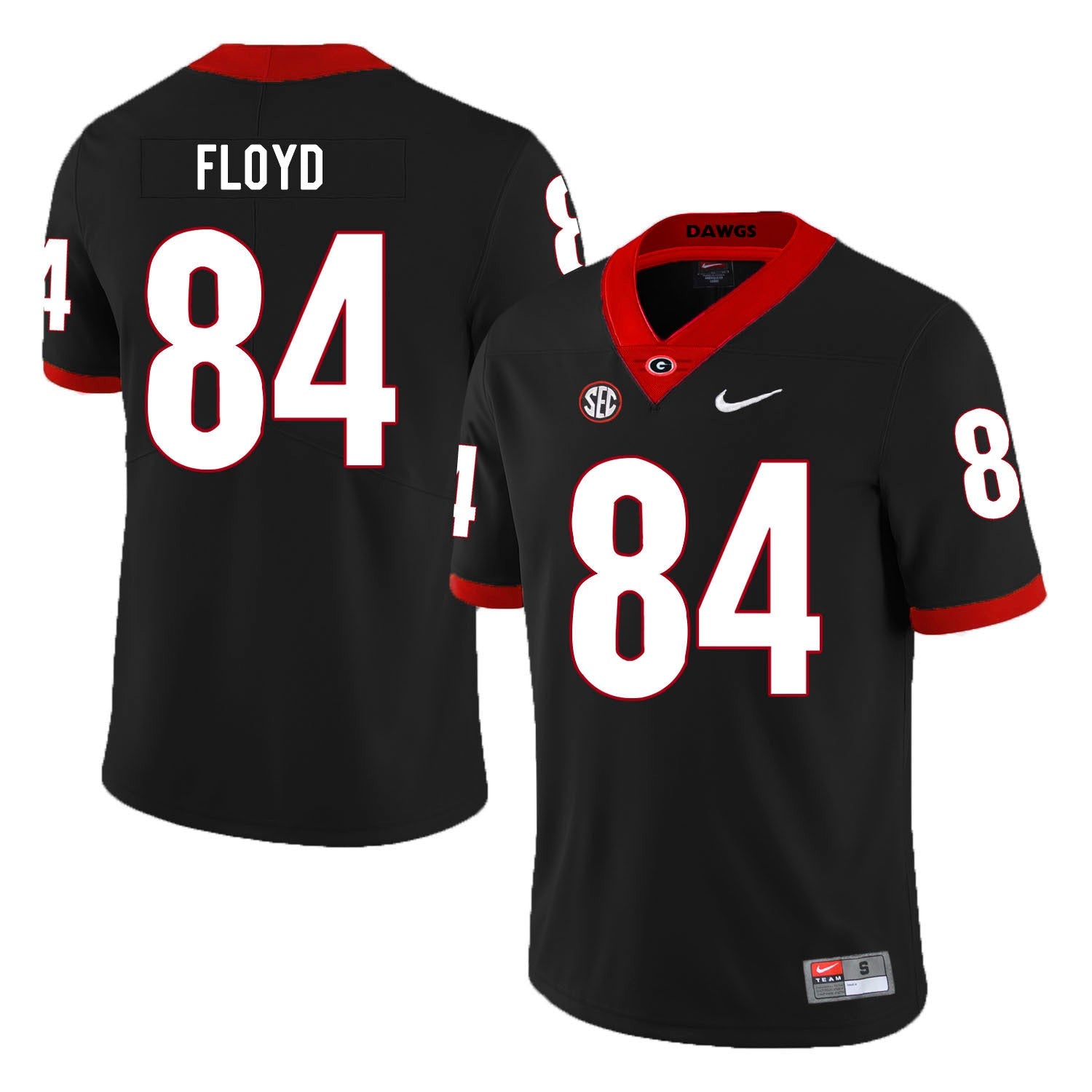 Leonard Floyd 84 Black Style 2 College Football Jersey football jersey product view 1
