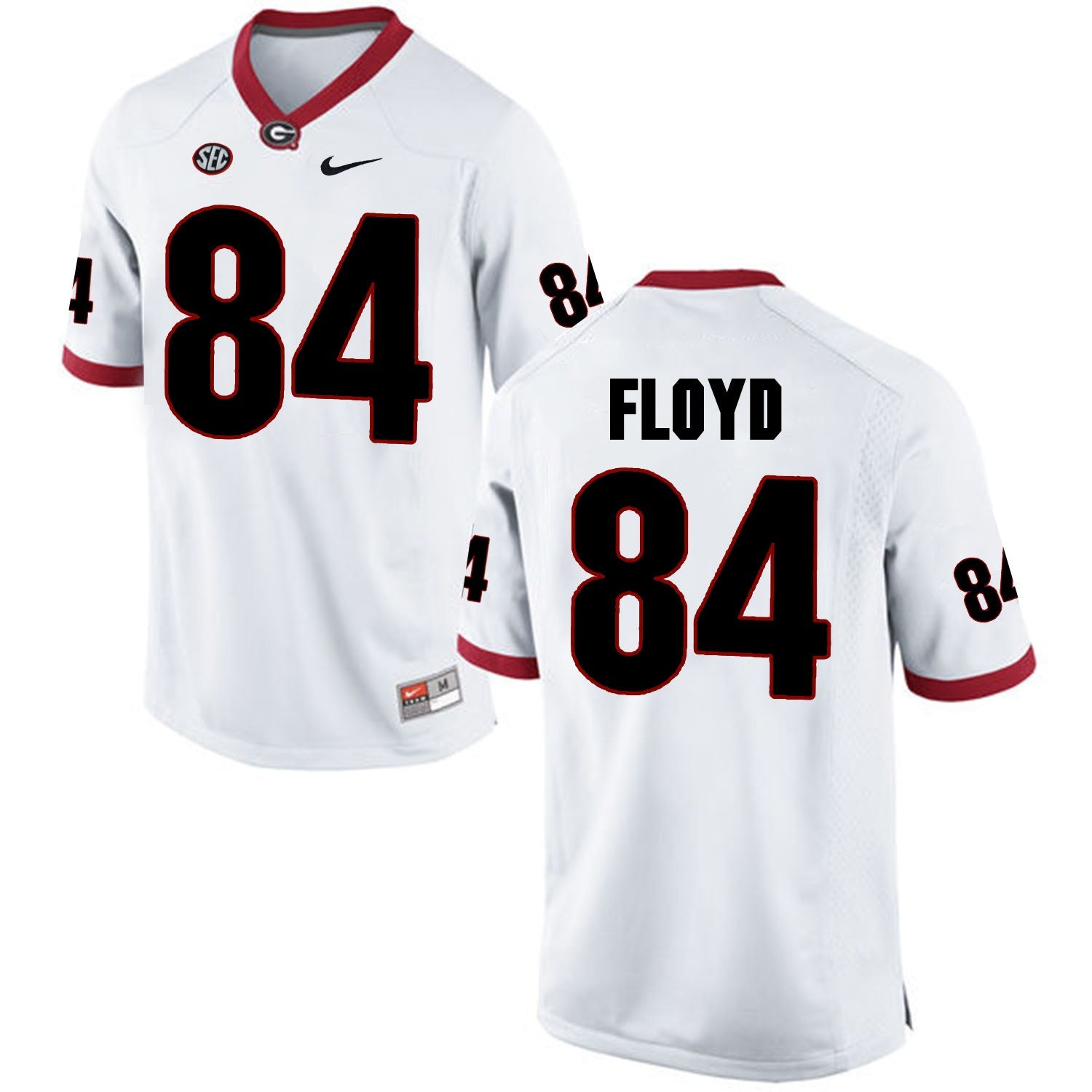 Leonard Floyd 84 White Style 1 College Football Jersey football jersey product view 1