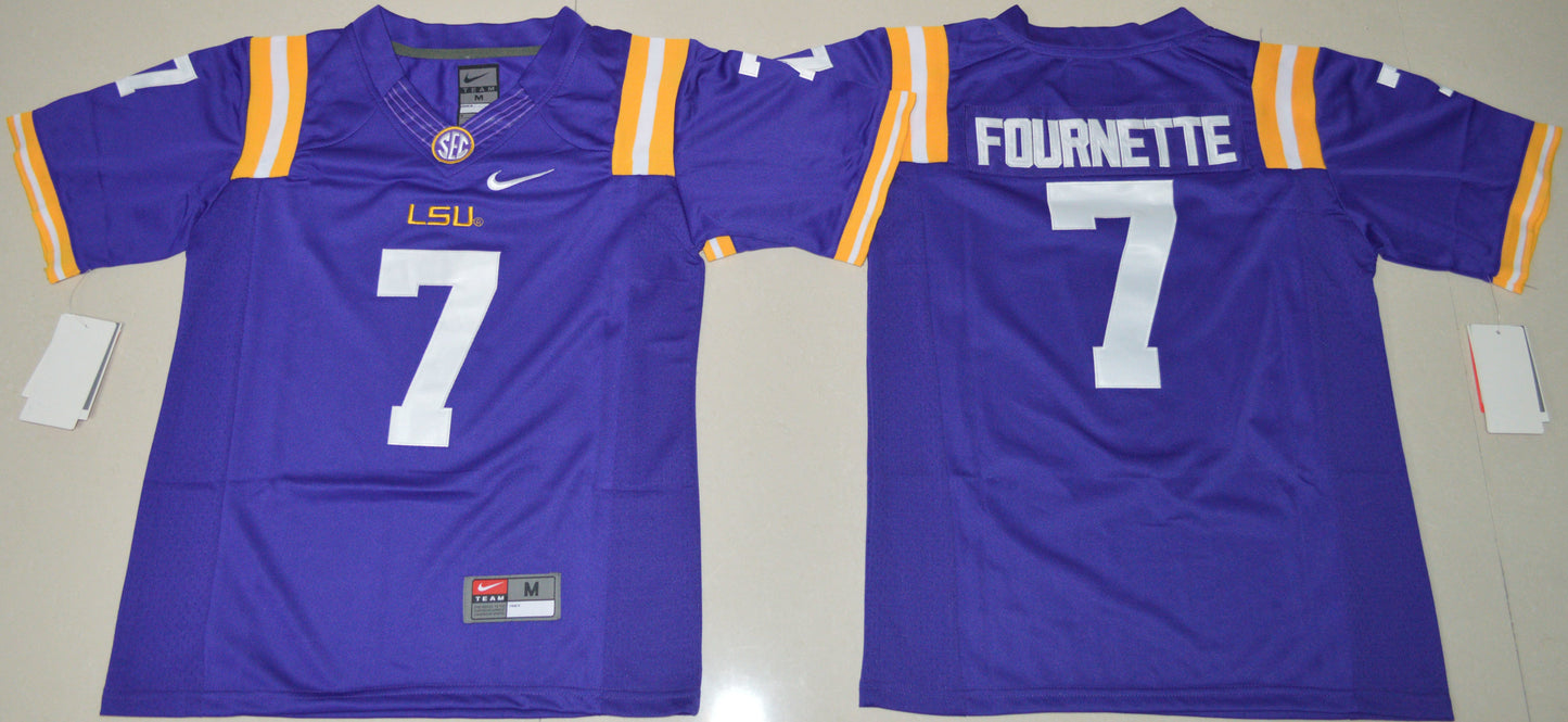 Leonard Fournette 7 Youth Purple College Football Jersey football jersey product view 1