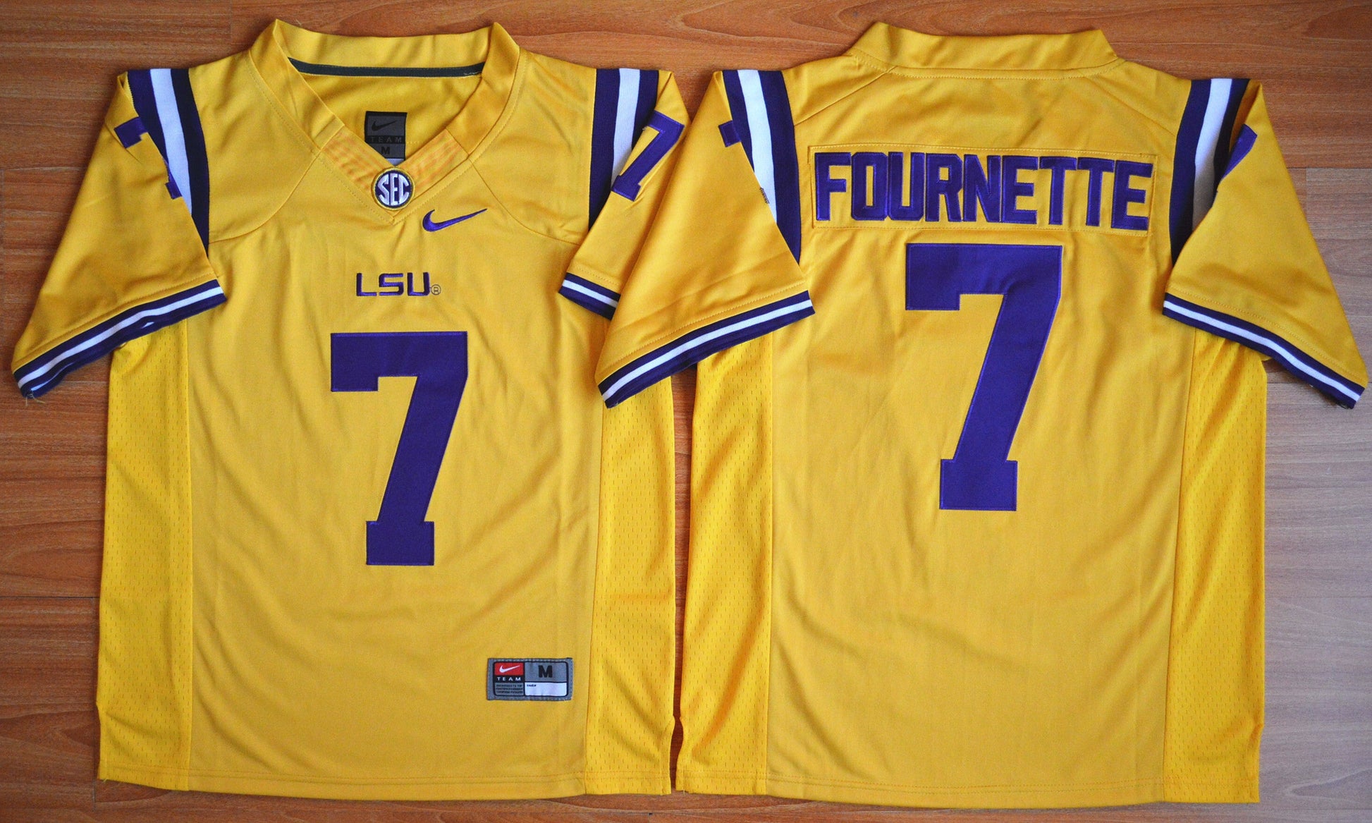 Leonard Fournette 7 gold Limited Edition College Football Jersey football jersey product view 1