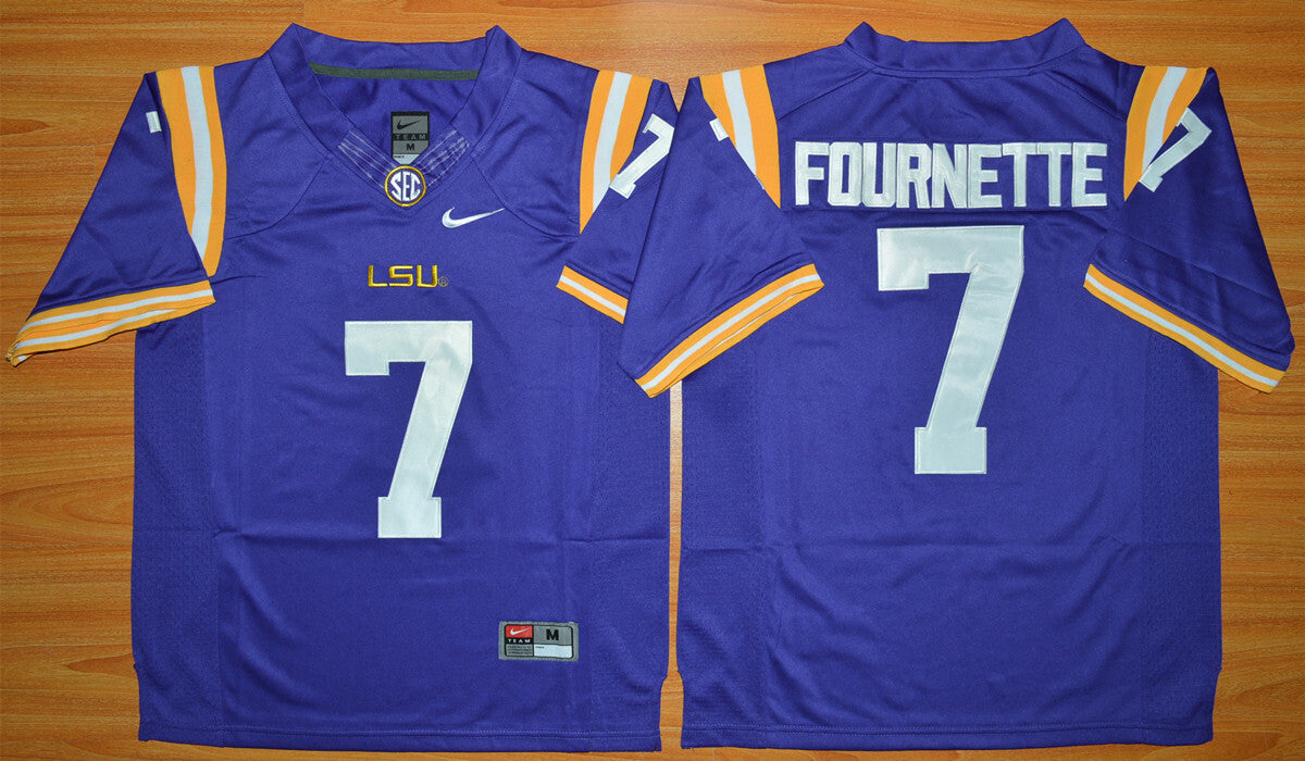Leonard Fournette 7 purple Limited Edition College Football Jersey football jersey product view 1