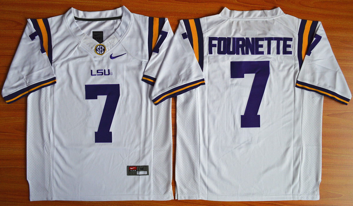 Leonard Fournette 7 white Limited Edition College Football Jersey football jersey product view 1
