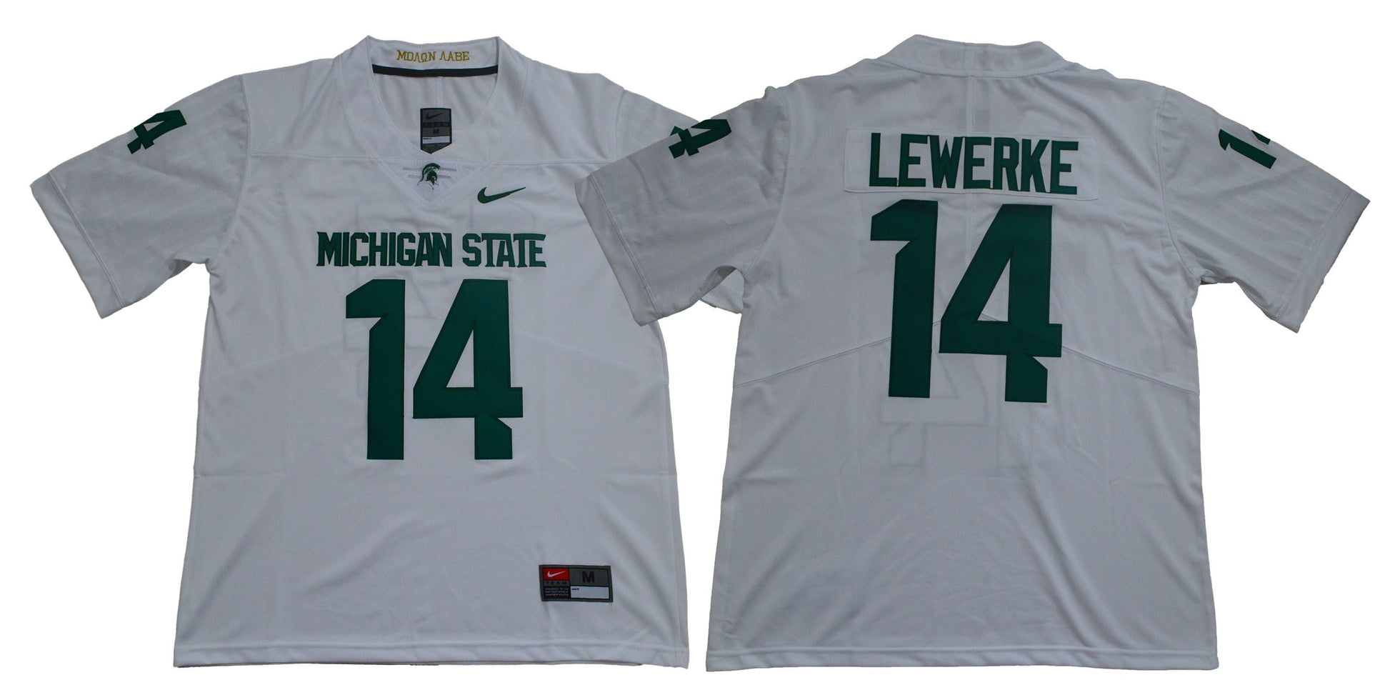 Lewerke 14 Legend White College Football Jersey football jersey product view 1