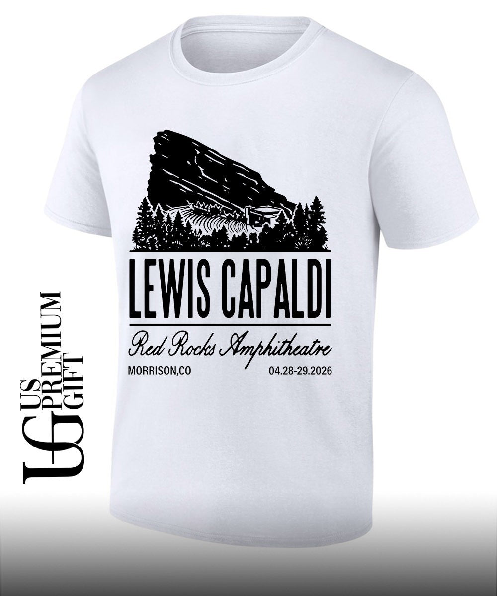 Lewis Capaldi Apr 28-29 2026 Red Rocks shirt Unisex T-shirt, Sweatshirt, Hoodie, Long Sleeve Tee - T-Shirt, Sweatshirt, Hoodie