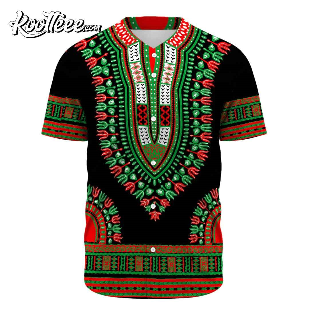 Libya Traditional Dashiki Baseball Jersey baseball jersey product view 2