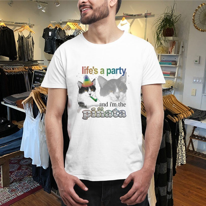 Life's A Party And I'm The Pinata Cat - Adult & Kids T-Shirts, Sweatshirts & Hoodies apparel design preview 4