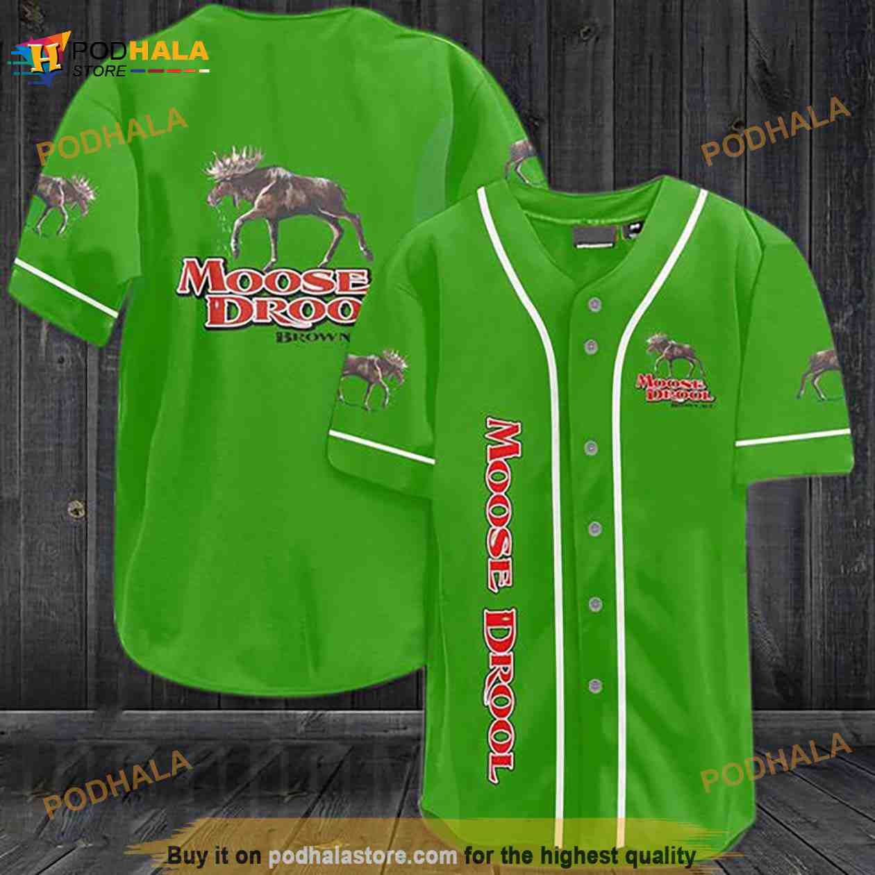 Light Green Moose Drool Beer 3D Baseball Jersey baseball jersey product view 1