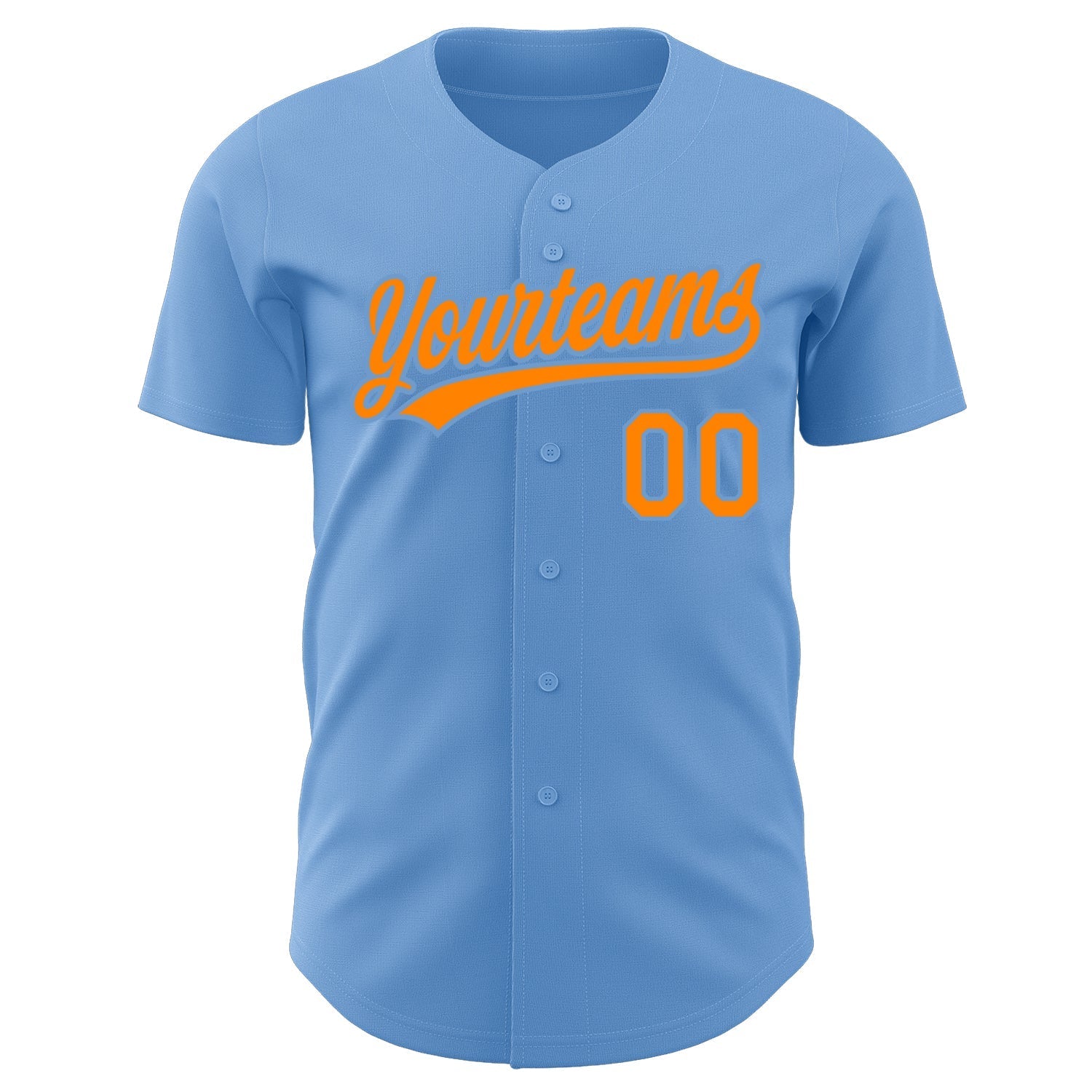 Custom Light Blue Bay Orange Authentic Baseball Jersey baseball jersey product view 2