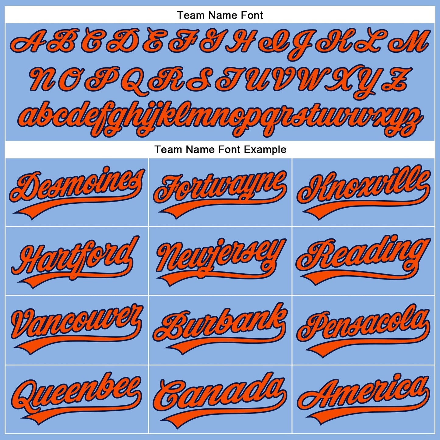 Custom Light Blue Orange Pinstripe Navy Authentic Baseball Jersey baseball jersey product view 4