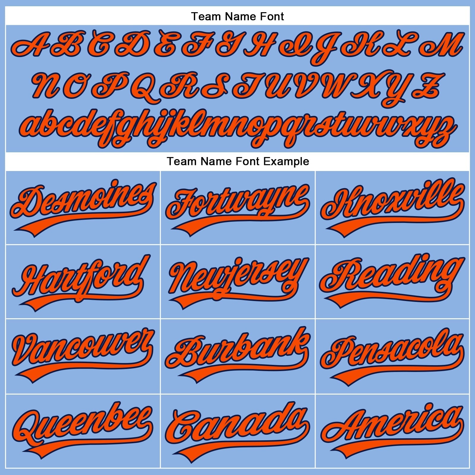 Custom Light Blue Orange Pinstripe Navy Authentic Baseball Jersey baseball jersey product view 4