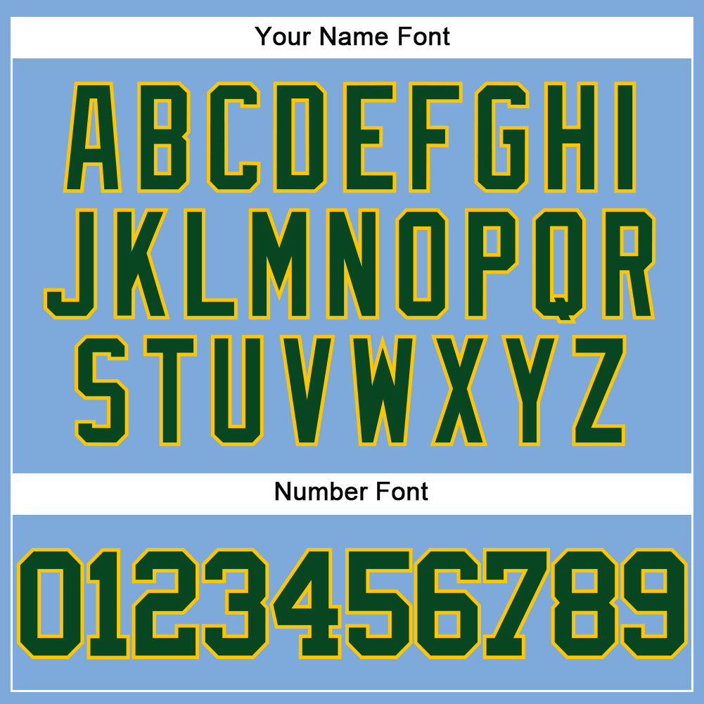 Custom Light Blue Green-Yellow Authentic Baseball Jersey baseball jersey product view 5