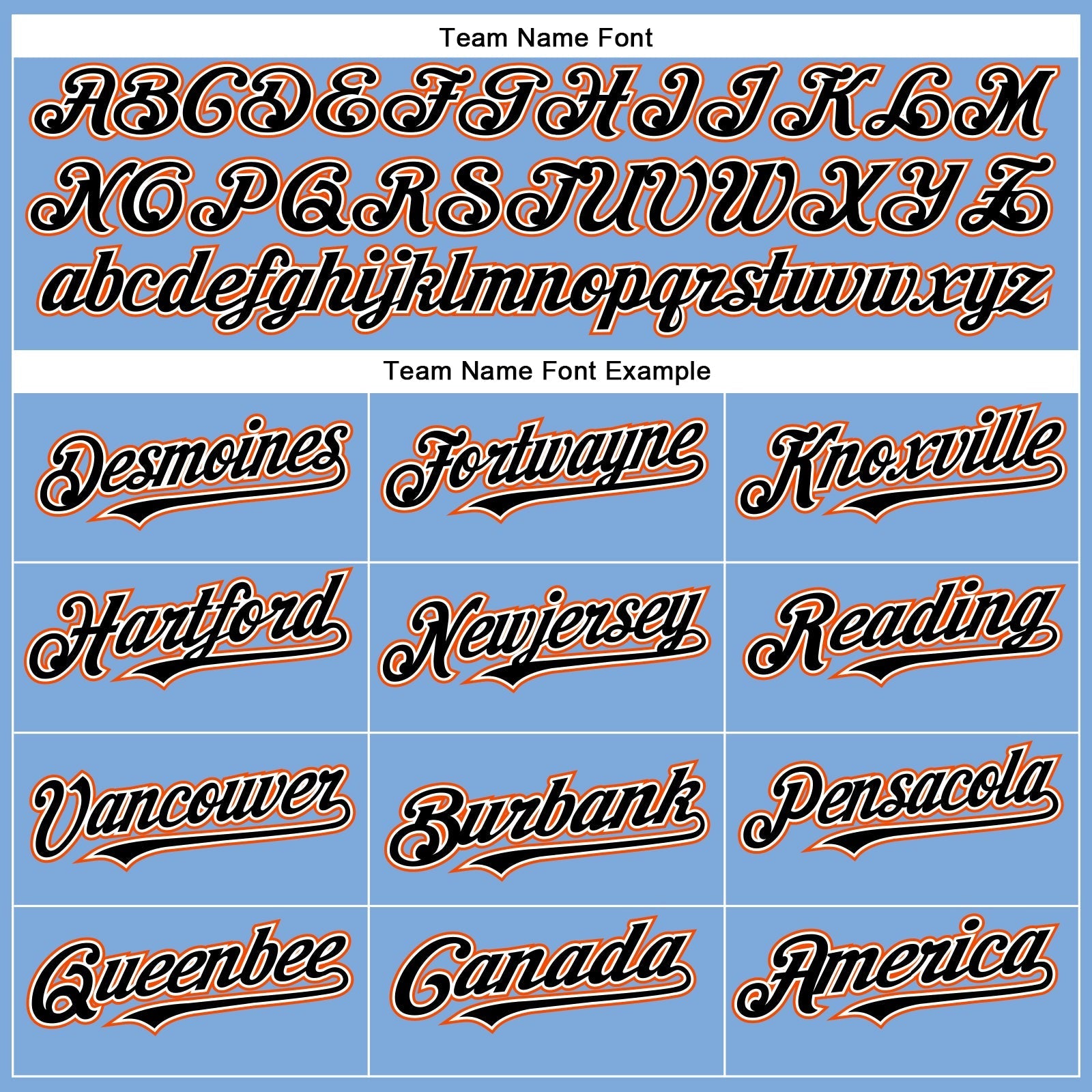 Custom Light Blue Black-Orange Authentic Baseball Jersey baseball jersey product view 4