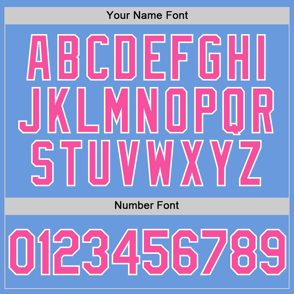 Custom Light Blue Pink-White Authentic Throwback Baseball Jersey baseball jersey product view 5