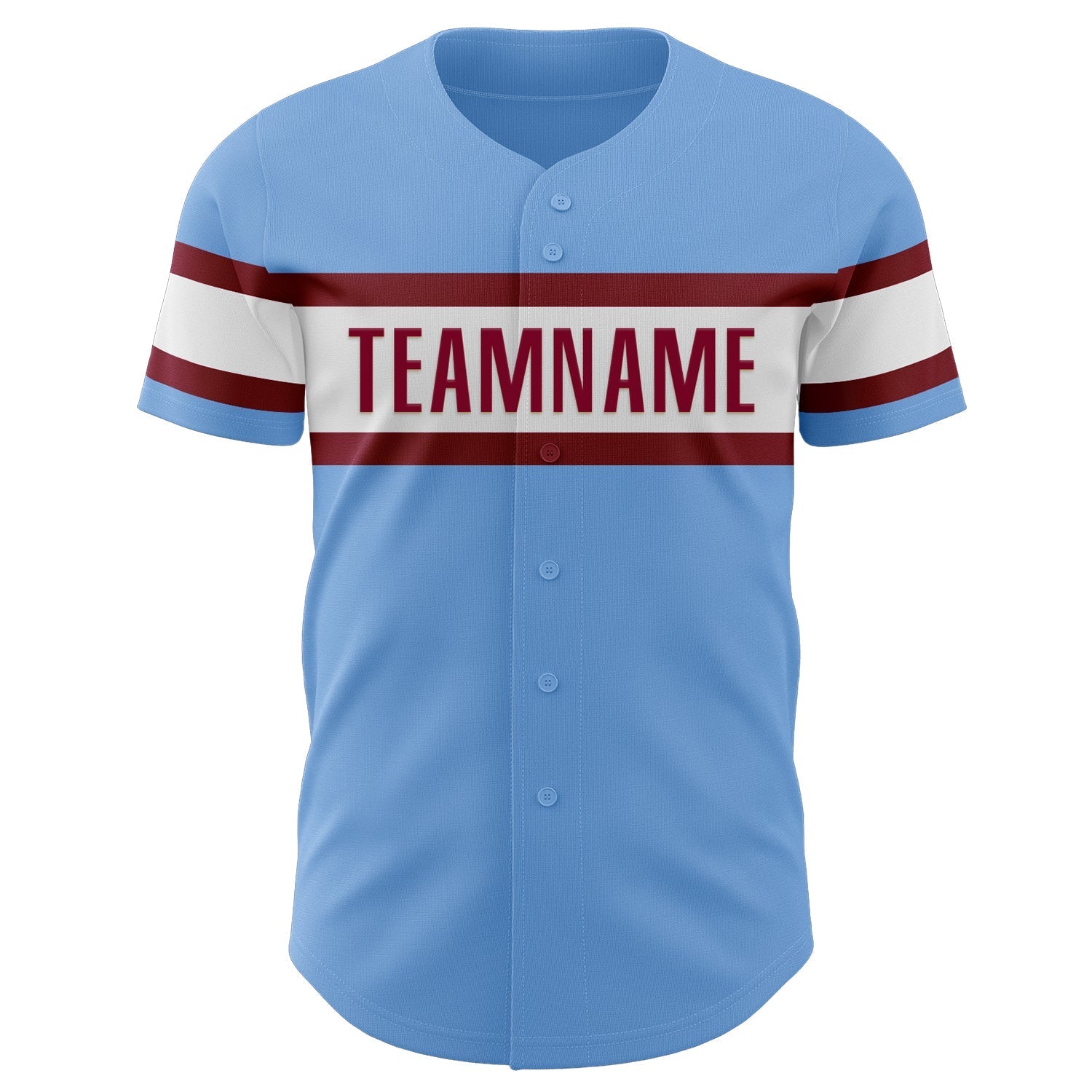 Custom Light Blue Maroon-White Authentic Baseball Jersey baseball jersey product view 2