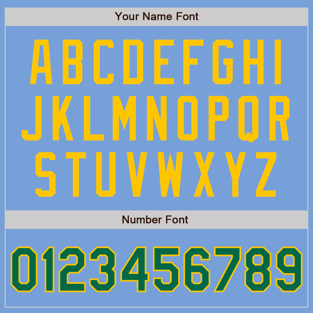 Custom Light Blue Kelly Green-Yellow Authentic Baseball Jersey baseball jersey product view 5