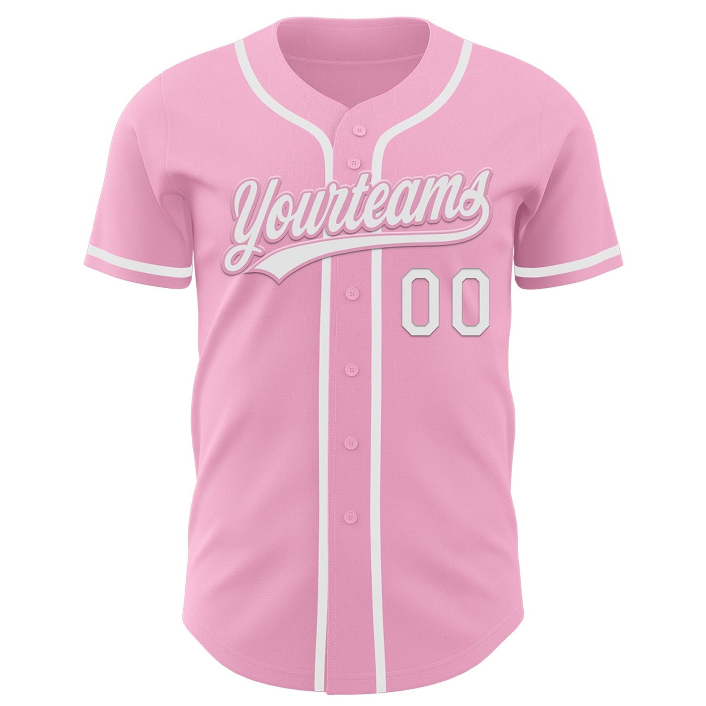 Custom Light Pink White Authentic Baseball Jersey baseball jersey product view 2