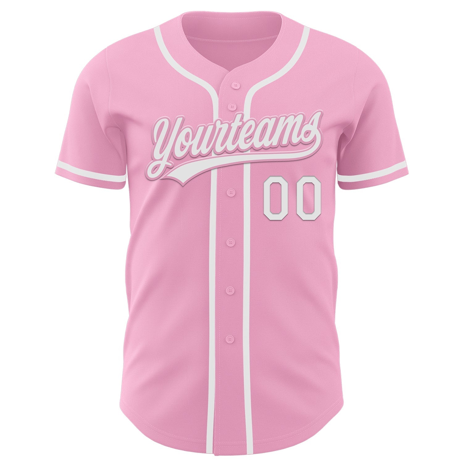 Custom Light Pink White Authentic Baseball Jersey baseball jersey product view 2