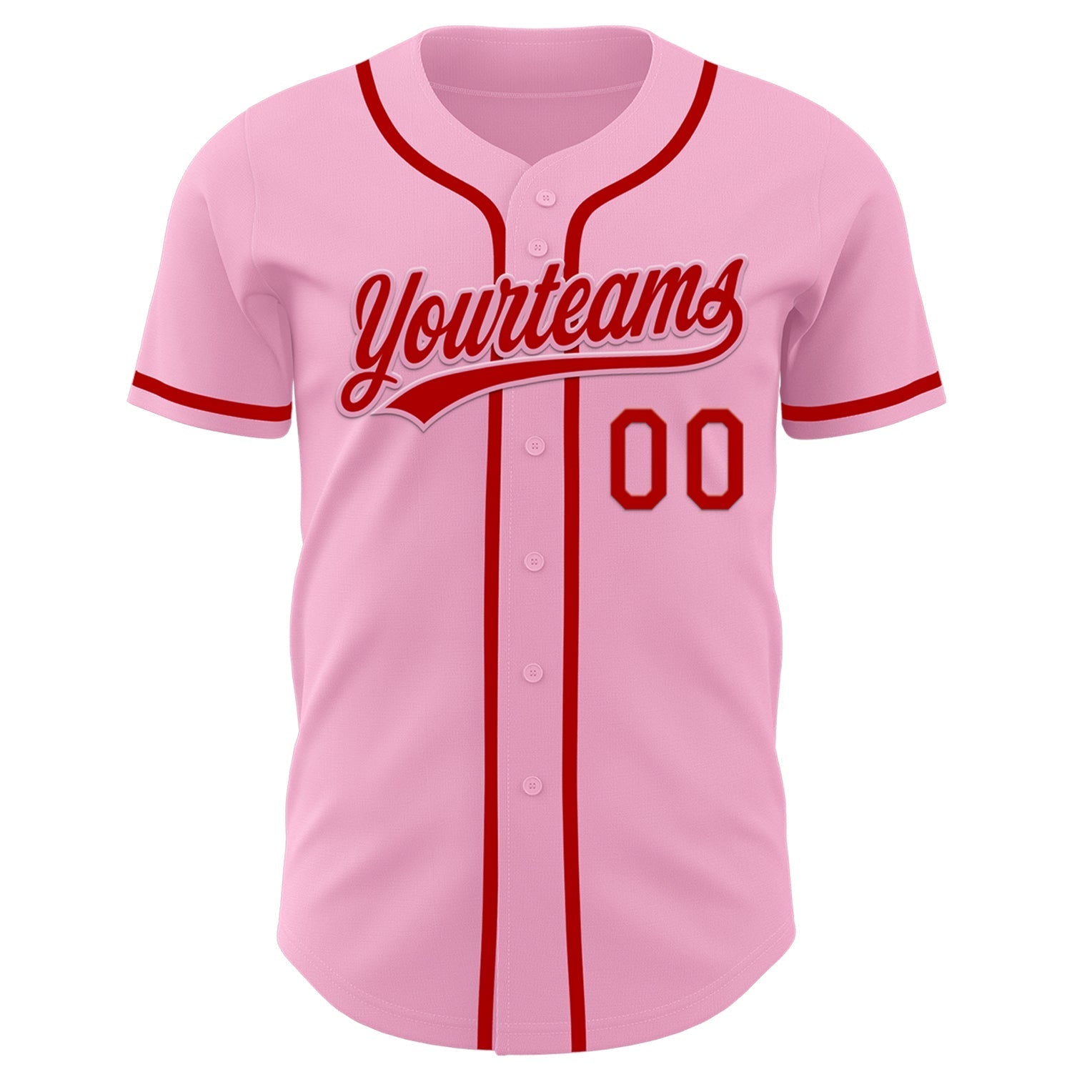 Custom Light Pink Red Authentic Baseball Jersey baseball jersey product view 2