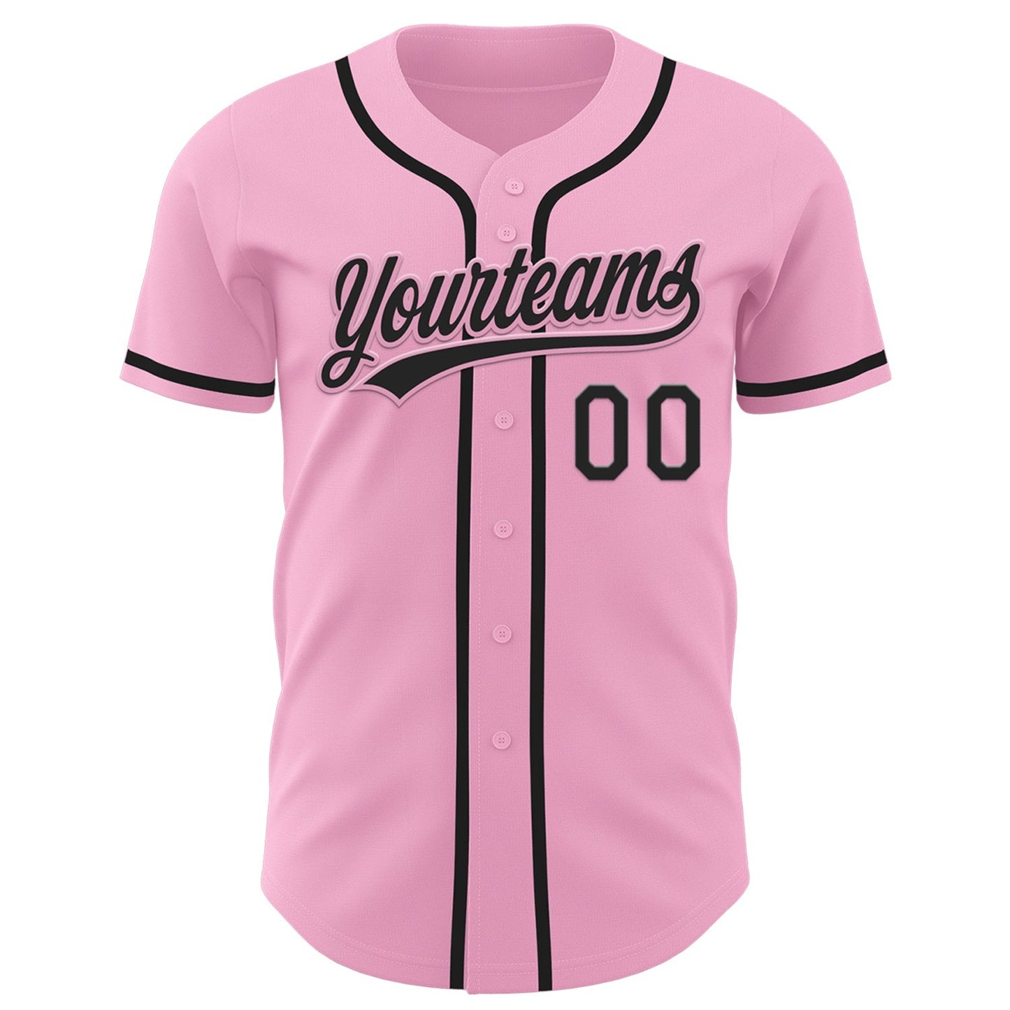Custom Light Pink Black Authentic Baseball Jersey baseball jersey product view 2