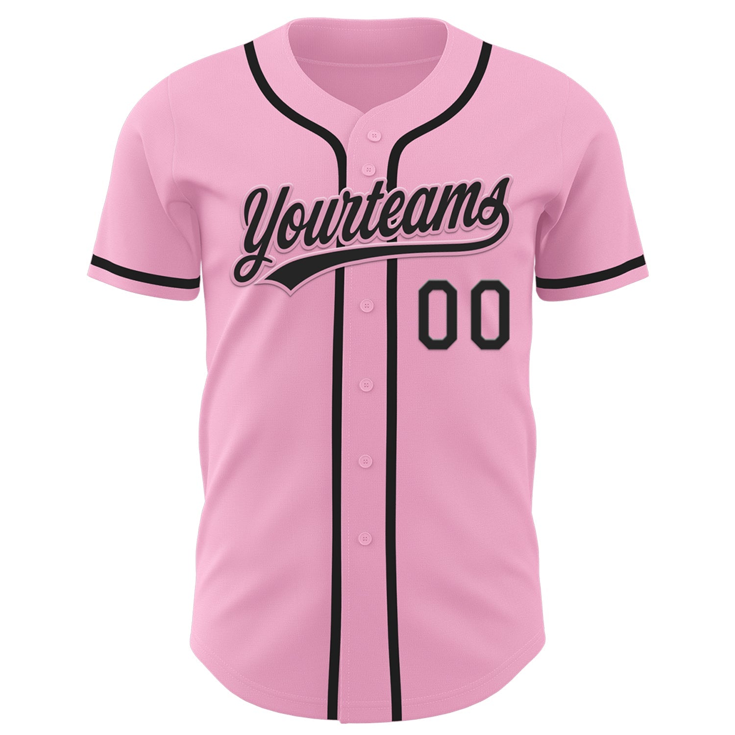 Custom Light Pink Black Authentic Baseball Jersey baseball jersey product view 2