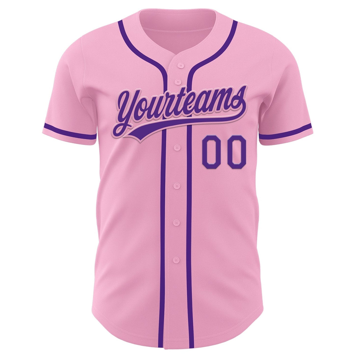Custom Light Pink Purple Authentic Baseball Jersey baseball jersey product view 2