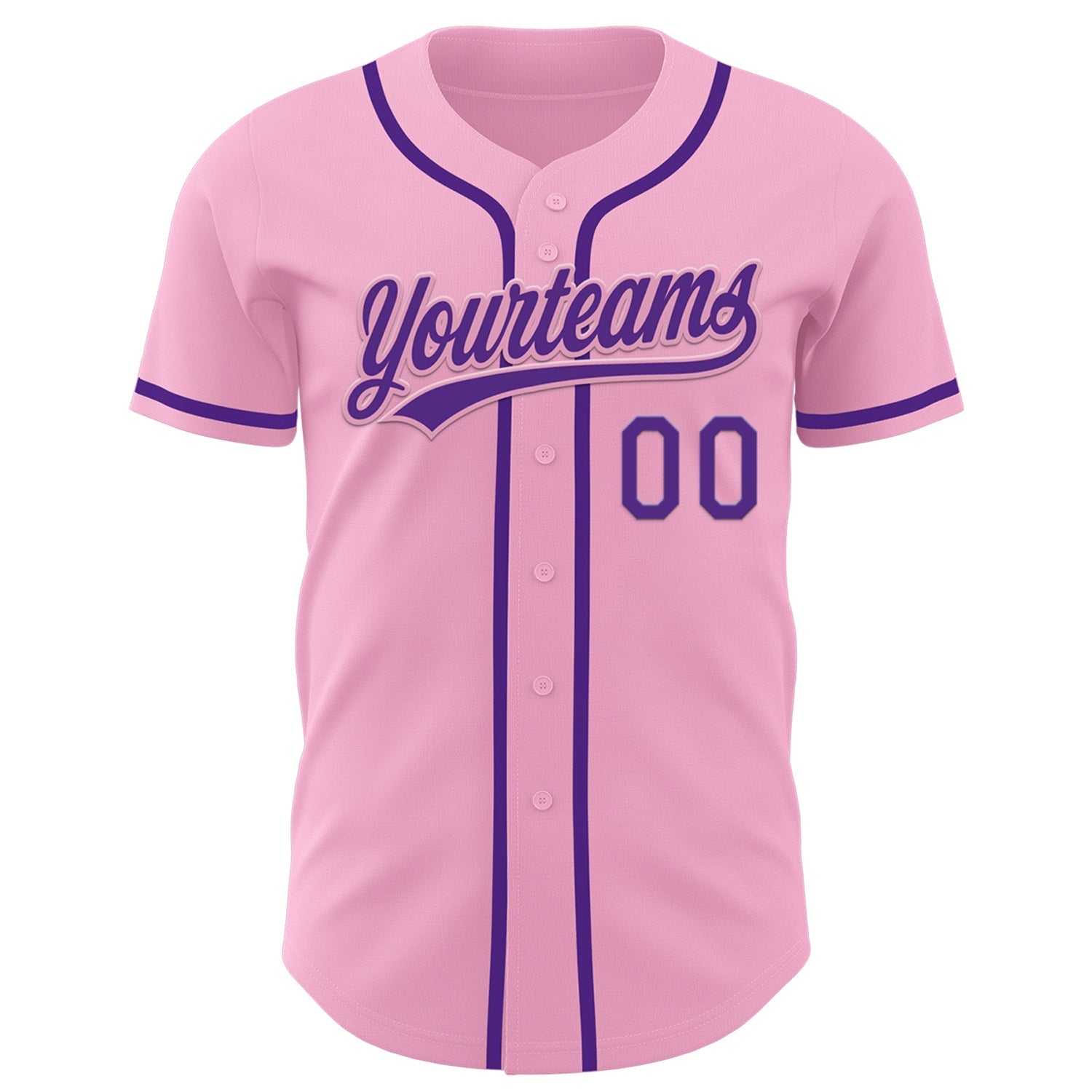 Custom Light Pink Purple Authentic Baseball Jersey baseball jersey product view 2