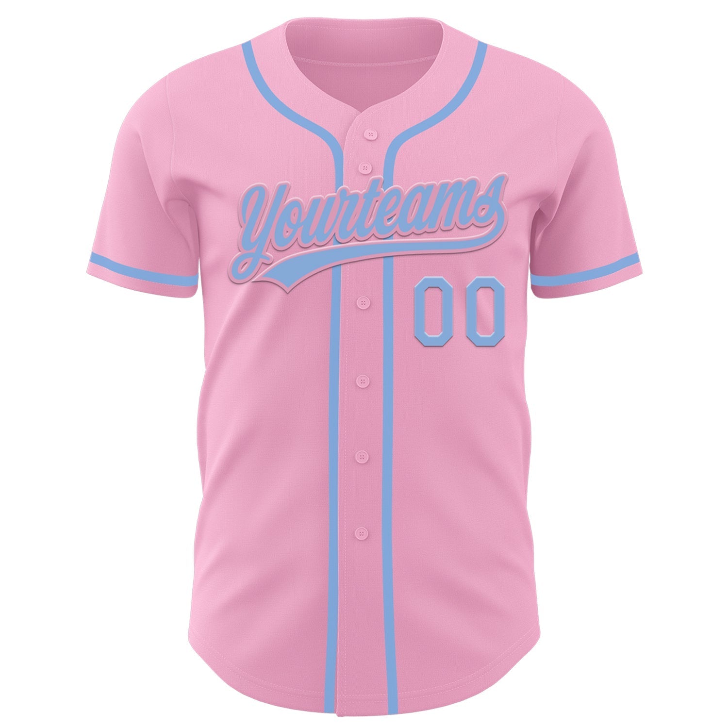 Custom Light Pink Light Blue Authentic Baseball Jersey baseball jersey product view 2