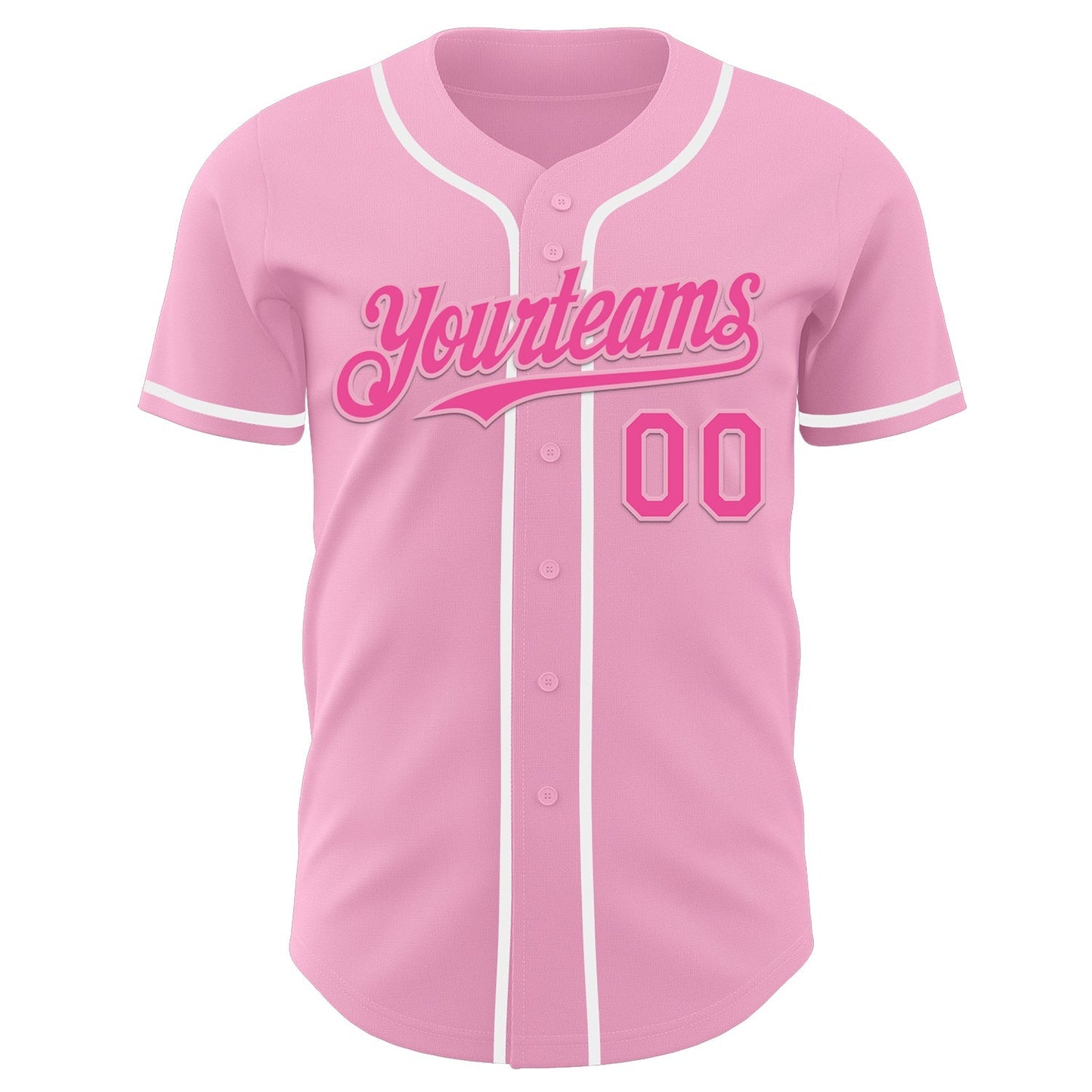 Custom Light Pink Pink-White Authentic Baseball Jersey baseball jersey product view 2