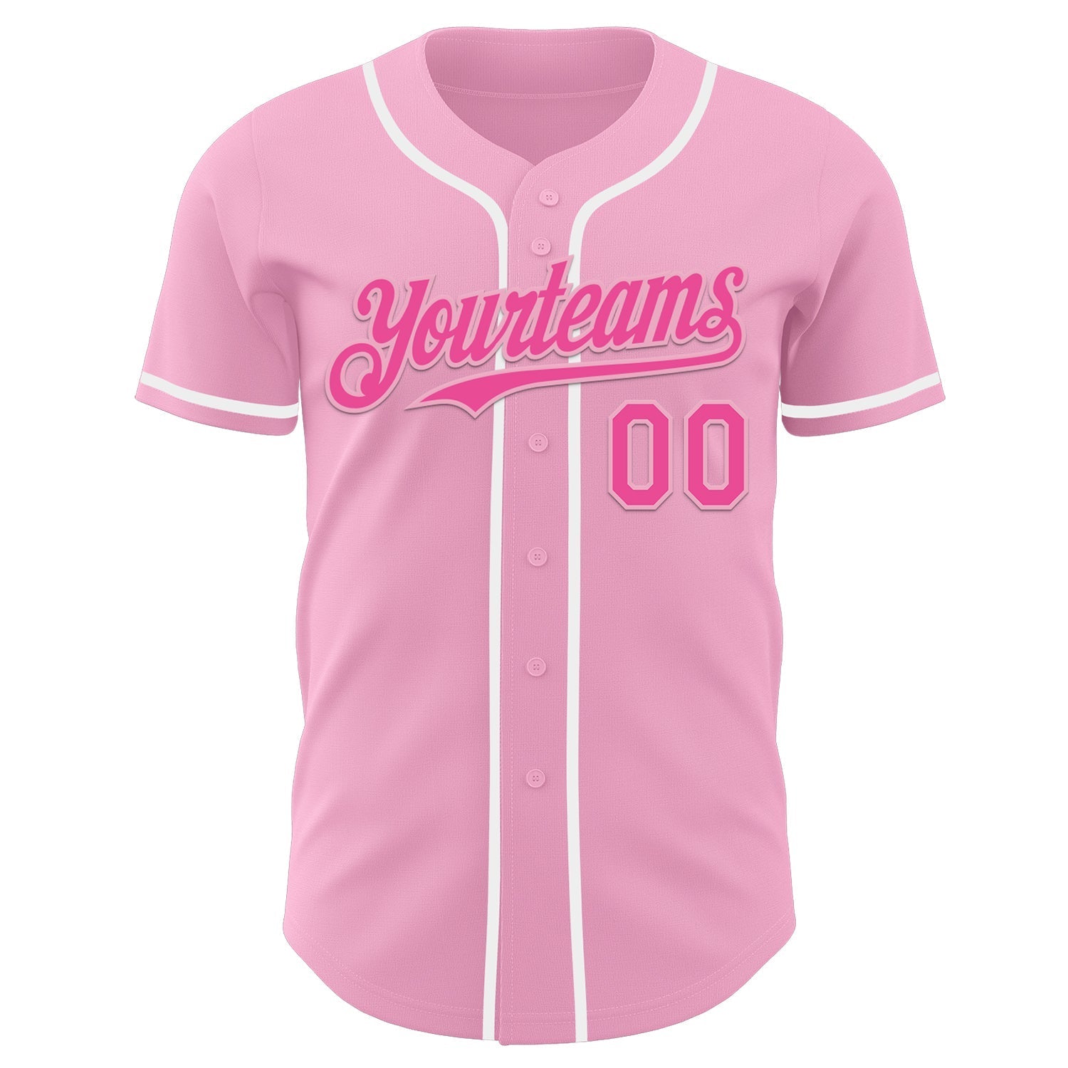 Custom Light Pink Pink-White Authentic Baseball Jersey baseball jersey product view 2