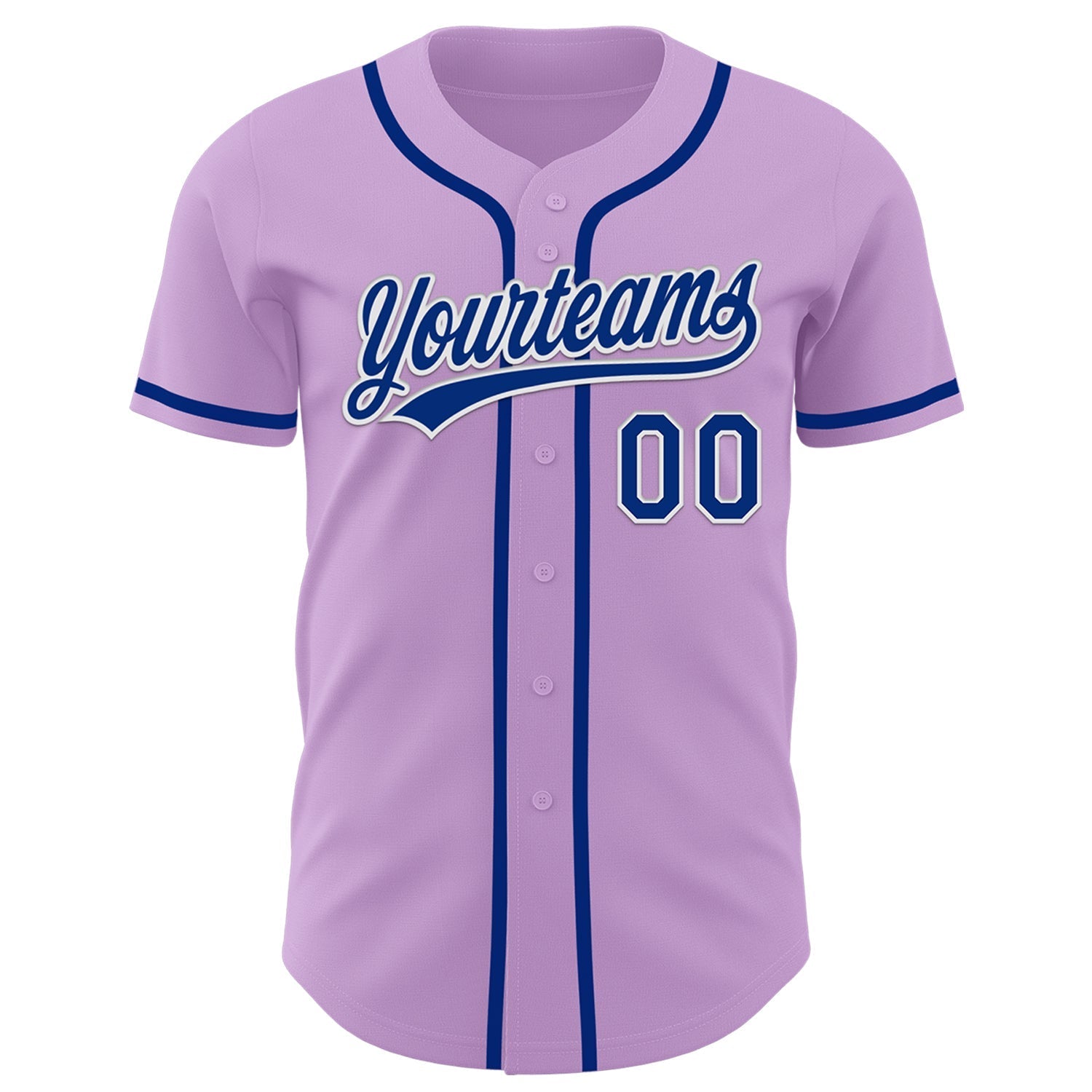 Custom Light Purple Royal-White Authentic Baseball Jersey baseball jersey product view 2