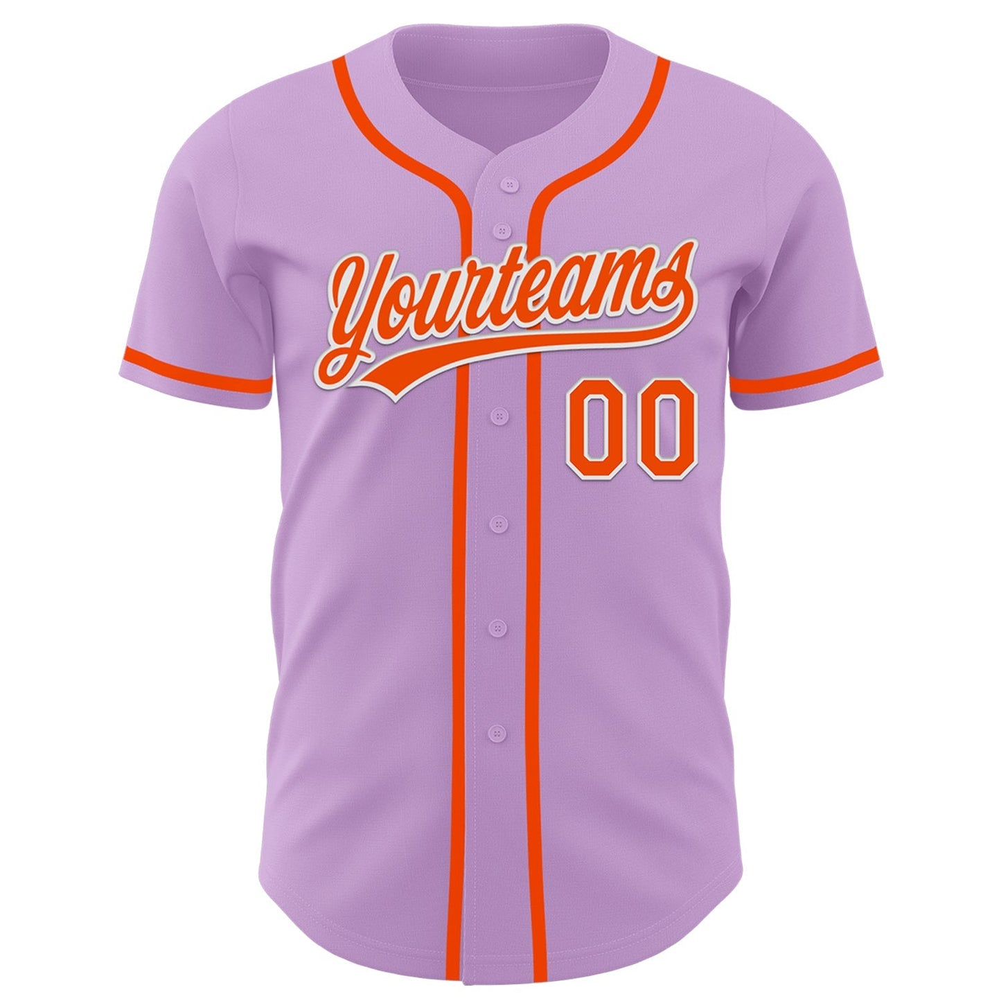 Custom Light Purple Orange-White Authentic Baseball Jersey baseball jersey product view 2