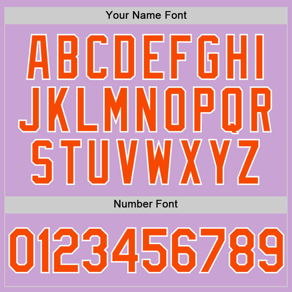 Custom Light Purple Orange-White Authentic Baseball Jersey baseball jersey product view 5