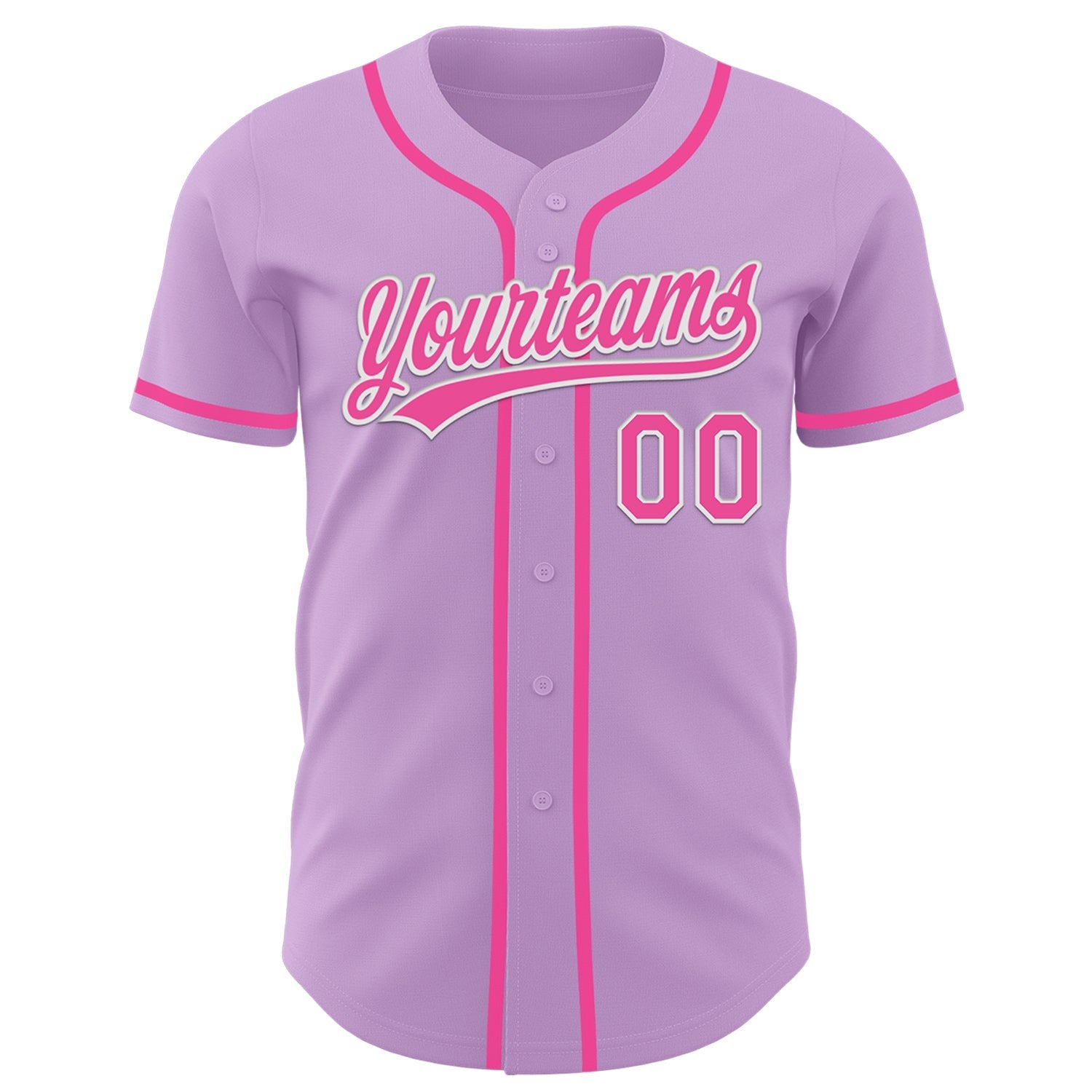 Custom Light Purple Pink-White Authentic Baseball Jersey baseball jersey product view 2