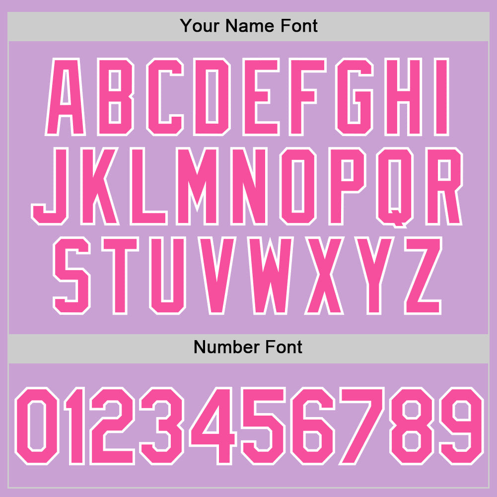 Custom Light Purple Pink-White Authentic Baseball Jersey baseball jersey product view 5