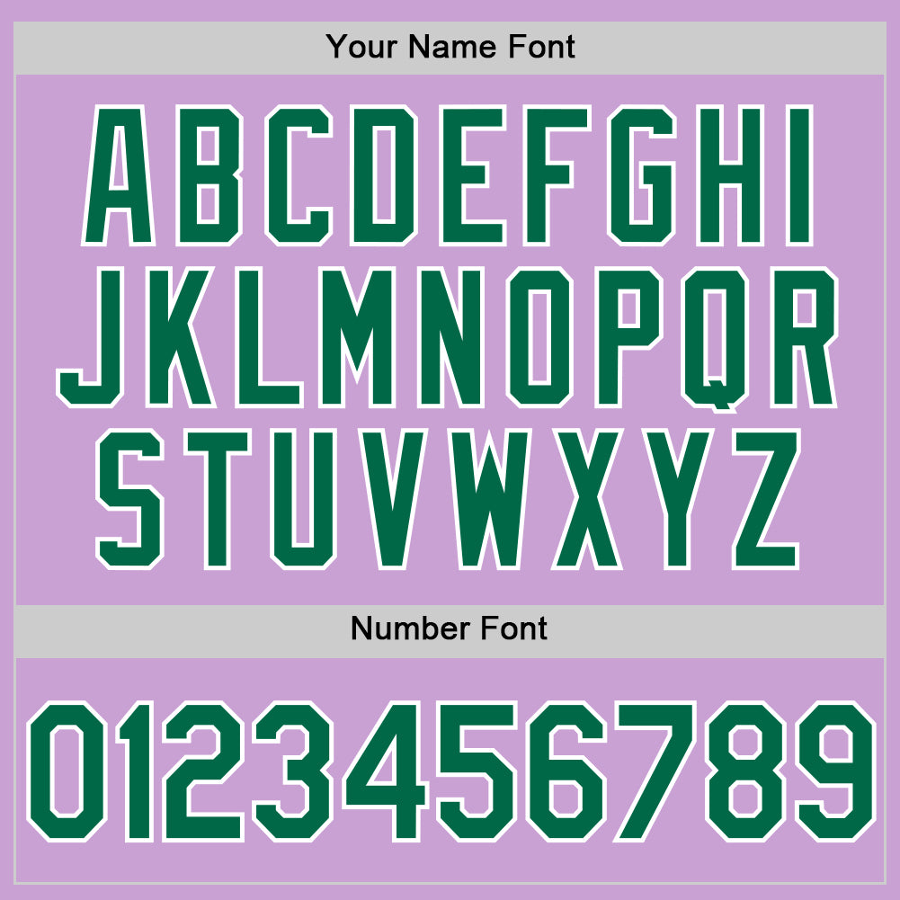 Custom Light Purple Kelly Green-White Authentic Baseball Jersey baseball jersey product view 5