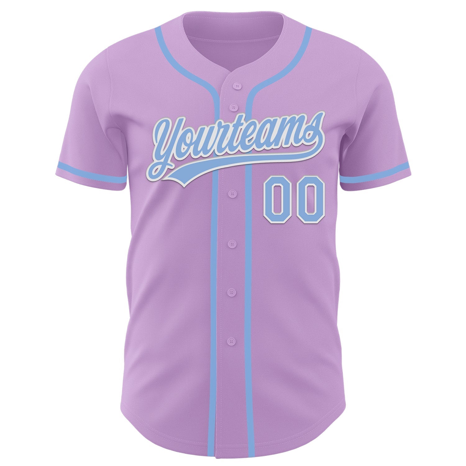 Custom Light Purple Light Blue-White Authentic Baseball Jersey baseball jersey product view 2
