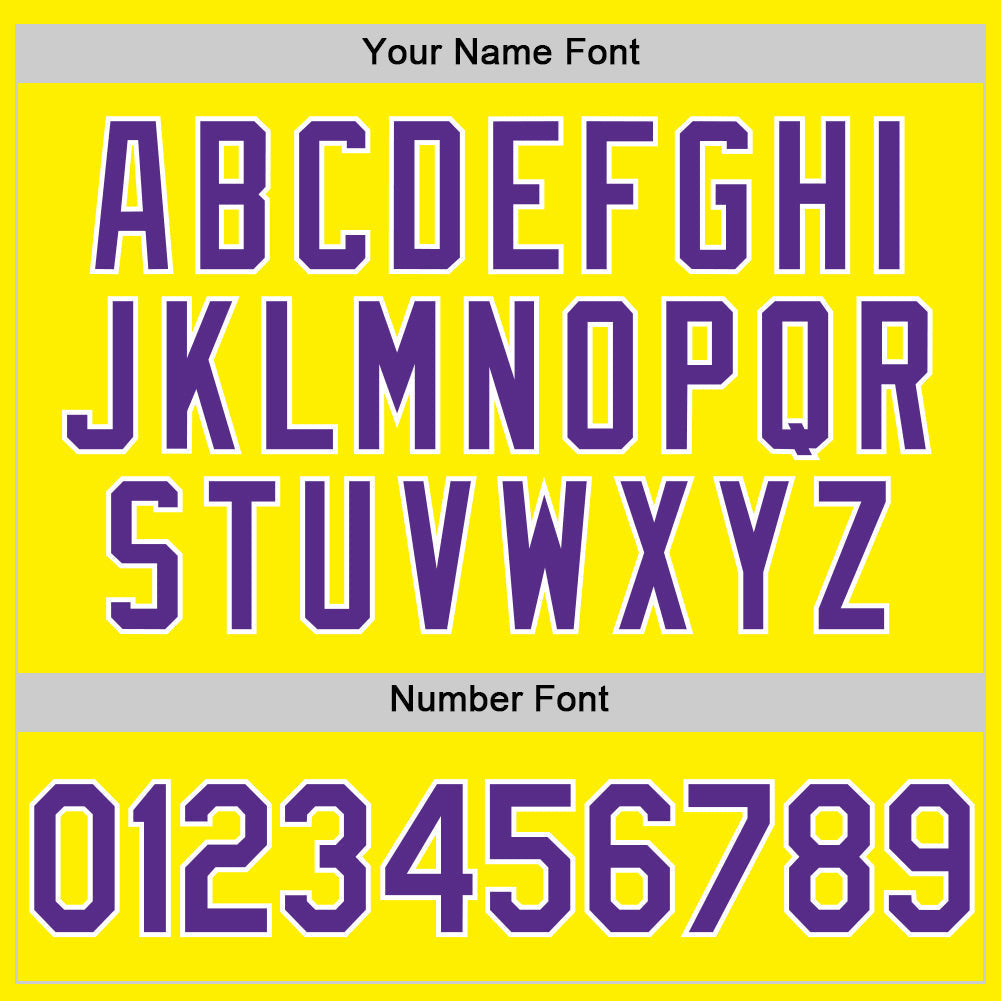 Custom Light Yellow Purple-White Authentic Baseball Jersey baseball jersey product view 5