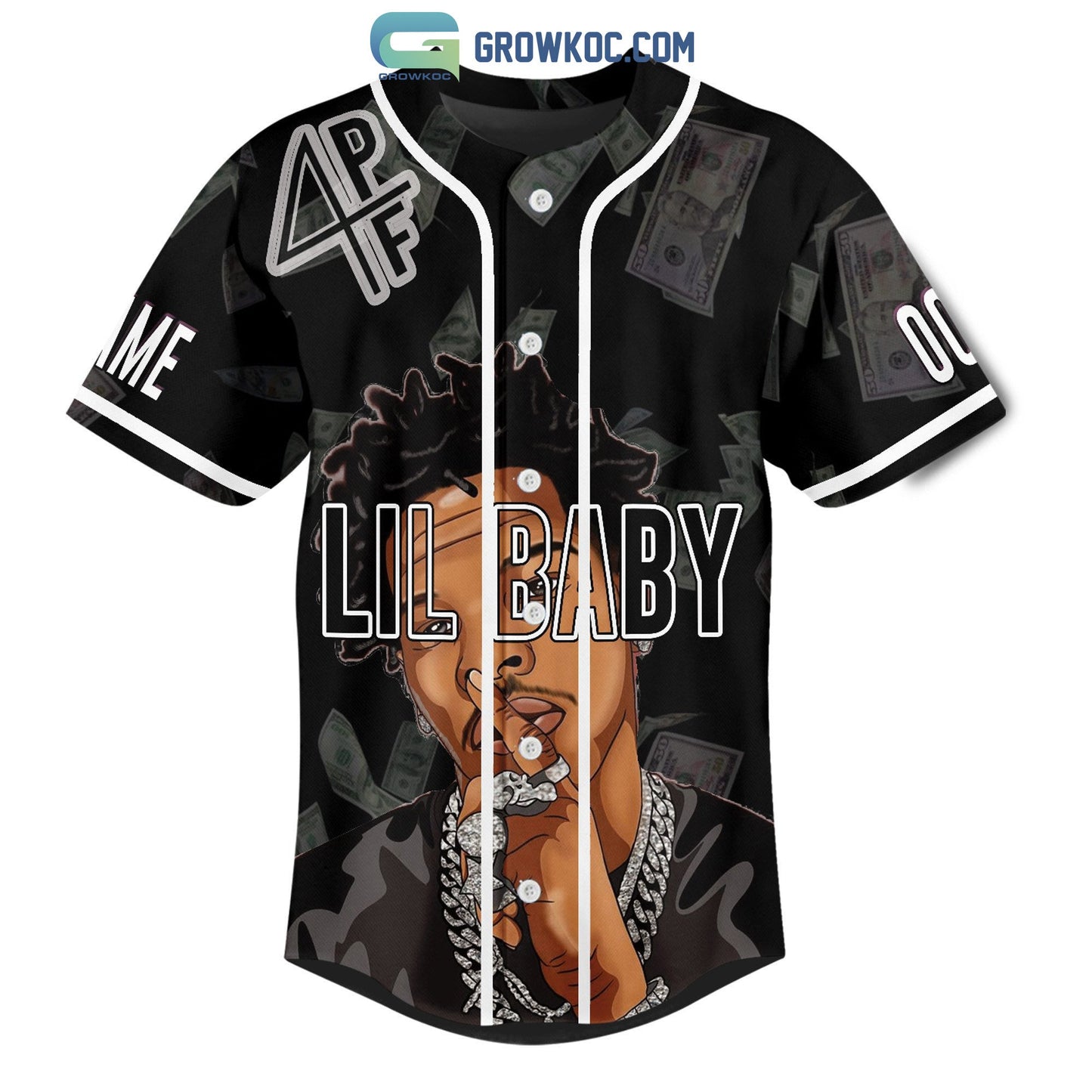 Lil Baby 4PF Personalized Baseball Jersey baseball jersey product view 2