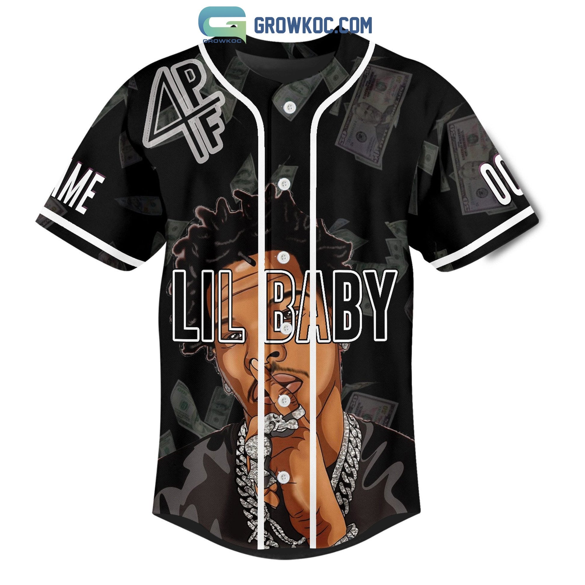 Lil Baby 4PF Personalized Baseball Jersey baseball jersey product view 2