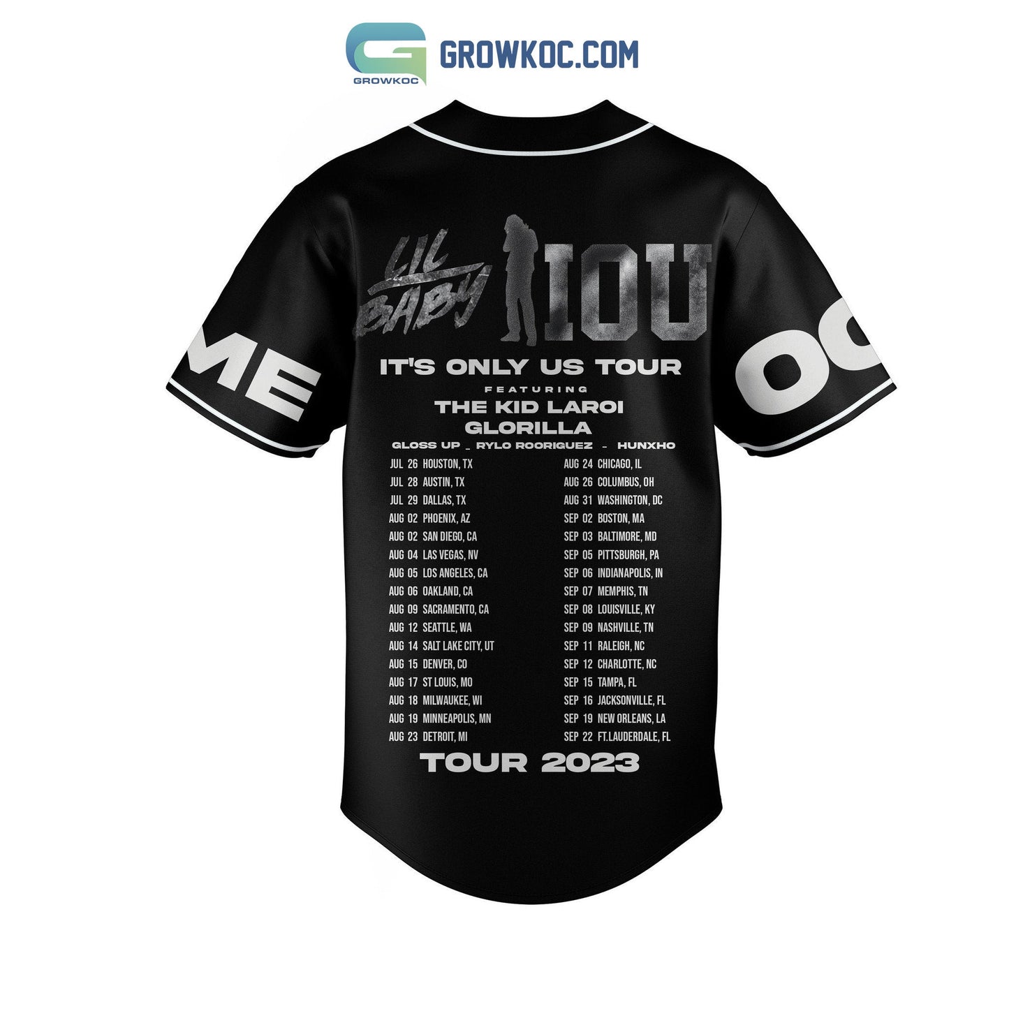 Lil Baby IOS It’s Only Us Tour 2023 Personalized Baseball Jersey baseball jersey product view 2