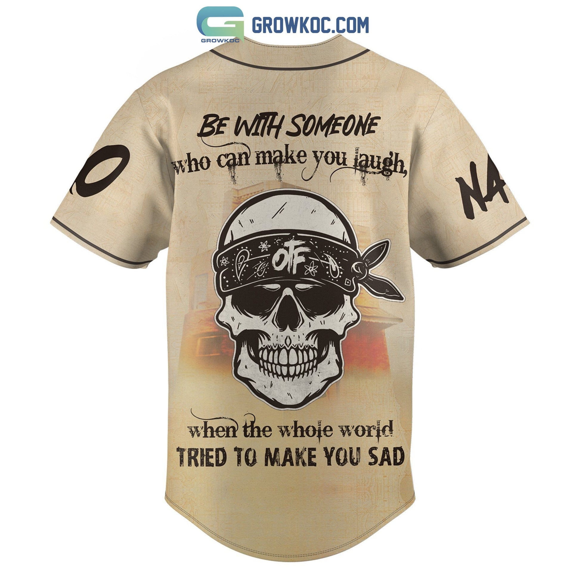 Lil Durk Be With Someone Who Can Make You Laugh Personalized Baseball Jersey baseball jersey product view 2